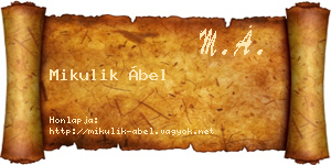 Mikulik Ábel névjegykártya
